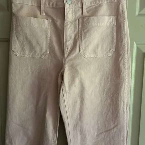 J. CREW Light Pink High-rise Full-Length Garment-Dyed Flare Jean Sz 29 - Picture 6 of 8